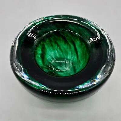 Buy Kosta Boda Atoll Anna Ehrher Sweden Art Glass Emerald Green Swirl Votive Holder  • 27.81£