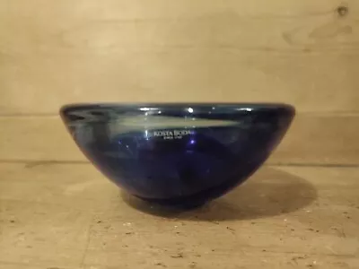 Buy Kosta Boda Glass Bowl Cobalt Blue Swirl Contrast 7  • 30£