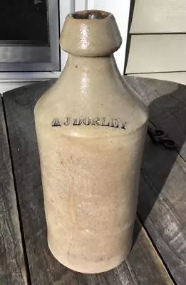 Buy Antique Cobalt Wash Stamped A J Dorley Salt Glaze Old Stoneware Bottle Americana • 61.89£