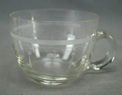 Buy Set Of 6 Late 19th Cent American Engraved Arches Bands Flint Glass Punch Cups • 48.04£