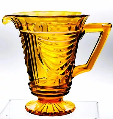 Buy Art Deco 1930s Sowerby 2550 Berkley Amber Glass Large Jug - Pristine Condition • 19.99£