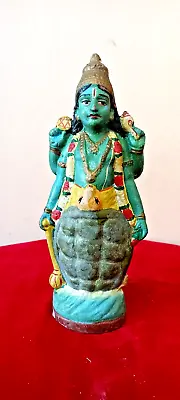 Buy Vintage Lord Maha Vishnu Old Pottery Terracotta Mud Clay Figure Idol Statue G3 • 101.76£