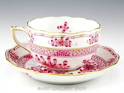 Buy Herend Hungary #724 WALDSTEIN RASPBERRY PINK CUP AND SAUCER Unused /11 Available • 68.30£