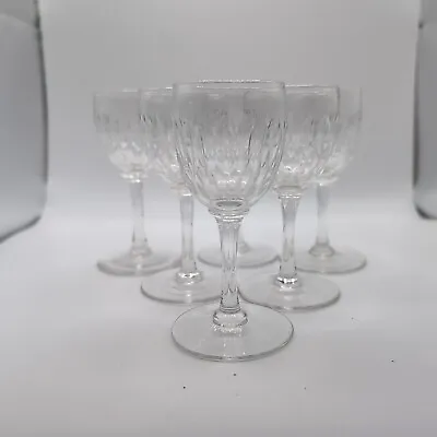 Buy Vintage Port/Sherry Glasses Small 11cm Cut Glass X6 • 5£