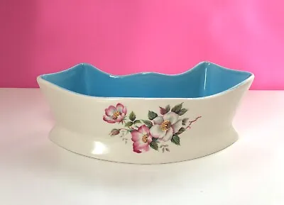 Buy Eastgate Pottery White Floral Roses Ceramic Posy Bridge Vase Blue Inside • 3.99£
