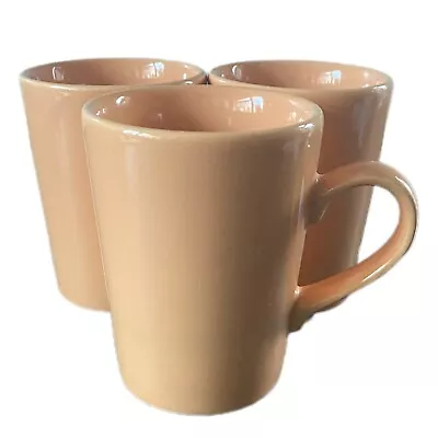 Buy 3 Peach Staffordshire Tableware Modern Coffee Mugs Cups No Chips Made In England • 11.50£
