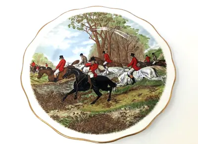Buy Vintage 70s Royal Sutherland Fine Bone China Hunting Horses Scene Wall Plate • 39.99£