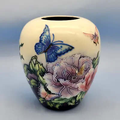Buy Old Tupton Ware Vase Butterflies And Flowers Tubelined Vintage 14cm In Height • 22.99£