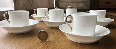 Buy 6 X Cauldon England China Coffee Can With Saucers  Gilt Decoration Handle • 20£