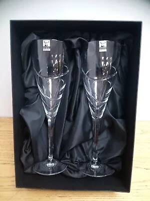 Buy Glen Eagles Crystal Wine Glasses,Swirl Pattern X2. NEW • 10£