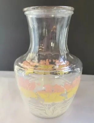 Buy Vintage Anchor Hocking Glass Daffodil Juice Refrigerator Bottle Carafe Jug W/Lid • 18.11£