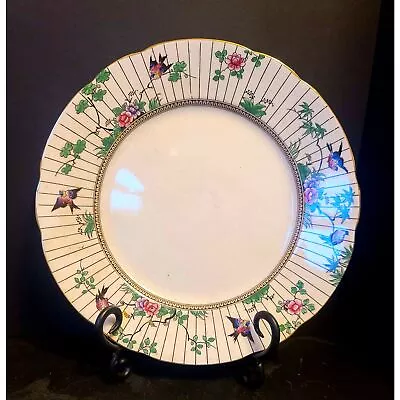 Buy Vintage Booths Silicon China England Springtime 10” Dinner Plates 1930s 3ct. • 33.01£