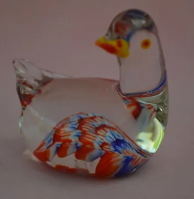 Buy Vintage Art Glass ... Colourful Small Heavy Duck ... Sound, Vibrant Condition! • 14.99£