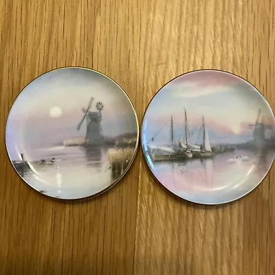 Buy Set Of  2 Coalport Ceramic Miniature Plates -Norfolk Broads Scenes • 12£
