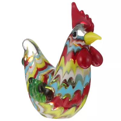 Buy Glass Rooster Figurine Landscape Pot Decor • 9.98£
