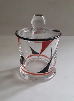 Buy Stuart & Sons Enamelled Cut Glass Small Preserve Jam Jar Pot With Lid • 20£