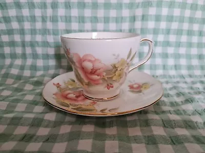 Buy Vintage Duchess Bone China Peach Rose Teacup And Saucer. Vgc • 7.99£