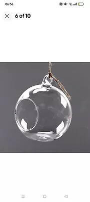 Buy Hanging Tealight Candle Holders Clear Glass Baubles Fillable Transparent 12 Pack • 12£