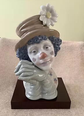 Buy Lladro Melancholy Clown Head / Bust. Model 5542. Plinth. Immaculate Cond. • 150£