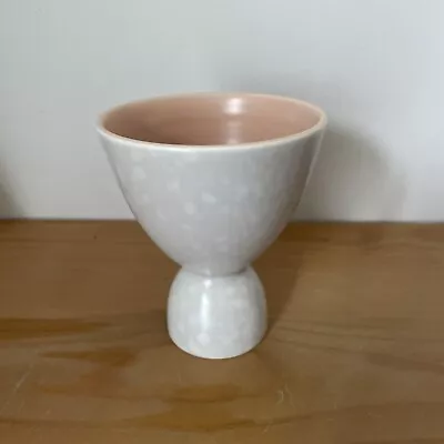 Buy Rare Poole Pottery Peach And Seagull Twin Tone Dumbbell Goblet Vase C.1960s • 22£