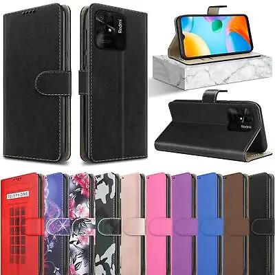 Buy For Xiaomi Redmi 10C Case, Magnetic Flip Slim Leather Wallet Stand Phone Cover • 5.45£