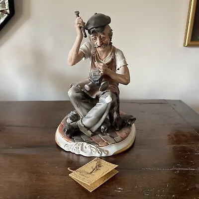 Buy Large CAPODIMONTE Figure Of Cobbler By M.Lory • 58£