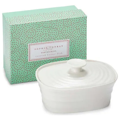 Buy Sophie Conran Butter Dish Portmeirion Covered White Porcelain Gift Boxed • 25.10£