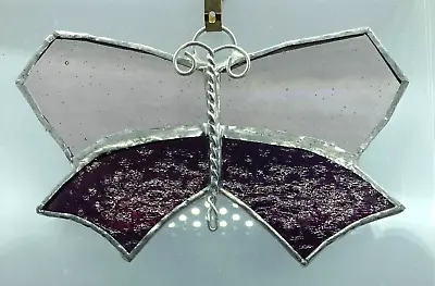 Buy F342 Stained Glass Suncatcher Hanging Butterfly 12cm Purple Pink *SALE* • 5£
