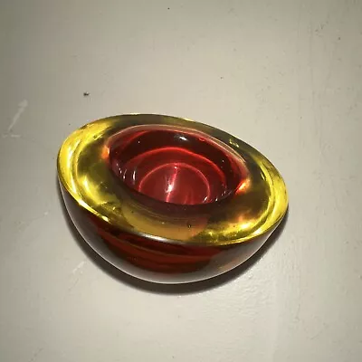 Buy Cenedese, Vintage Murano Sommerso Art Glass Bowl 8x4cm • 1£