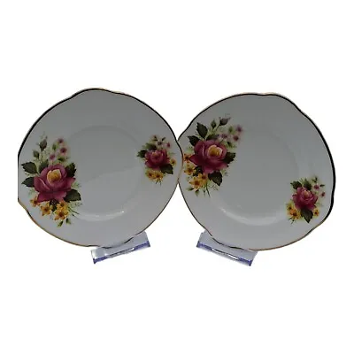 Buy Duchess Rose Pattern English Bone China Tea Side Plates X2 VTG 1960's  VGC • 5.99£