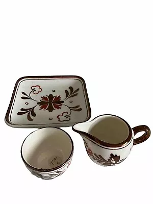 Buy Gray's Pottery Lustre Set Of Small Jug Bowl And Dish Pink/copper • 16£