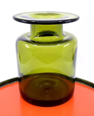 Buy Vintage 1950s PER LUTKEN For HOLMEGAARD Green ART GLASS Vase DANISH Modern MCM • 254.54£