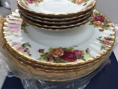 Buy EXCELLENT Royal Albert  OLD COUNTRY ROSES   TEA SAUCERS - Side Plates Unused • 4.50£
