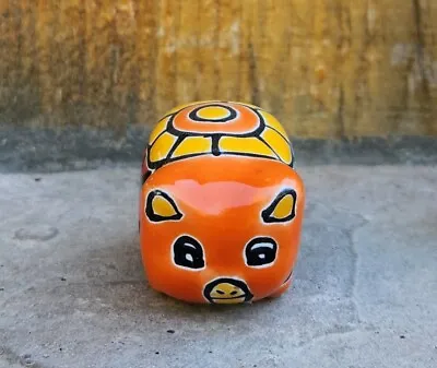 Buy Mexican Talavera Pottery Pig Figurine Micro Size Orange Folk Art • 14.18£