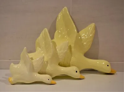 Buy A Set Of Three Ceramic Wall Mounting Traditional Flying Ducks Set • 15.99£
