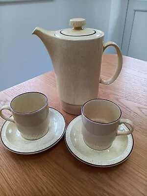 Buy Vintage Poole Pottery Broadstone 2 Pint Coffee Pot And 2 Cups And Saucers • 5£