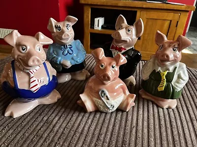 Buy NATWEST PIGS FULL SET 5 WADE PIGGY BANKS, Money Boxes,excellent Condition • 30£