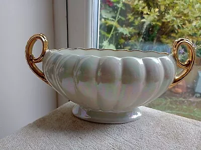 Buy Vintage Radford Two Handled  Ceramic Lustre Mantle Vase Art Deco Hand Painted  • 19.95£