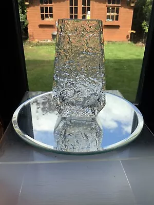 Buy Vintage Whitefriars Flint Clear Glass Coffin Vase Perfect Condition • 65£