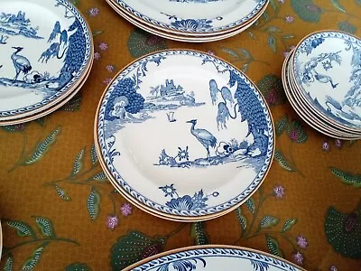 Buy Art Deco Woods Burslem Blue And White Manchu Tureen, Plates Etc. Dinnerware • 10£