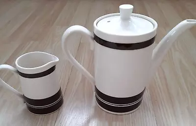 Buy Vintage Sadler Brown Stripe Coffee Pot And Milk Jug Set *collectable*** • 11.99£