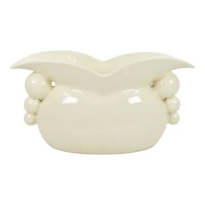 Buy German Vintage Art Deco Pottery White Ball Handled Ceramic Pillow Vase • 118.13£