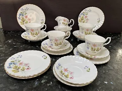 Buy Vintage Richmond Royal Albert Bone China Wild Anemone Floral Design Part Tea Set • 24.99£