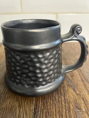 Buy Vintage Prinknash Pottery Tankard Mug Black Grey Ornate Handle • 10£