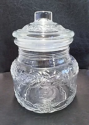 Buy Large Vintage Fruit Embossed Glass Sweet, Cookie Storage Jar Italy • 12.99£