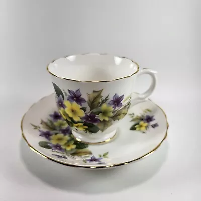 Buy Vintage Duchess England Bone China Teacup Saucer Set - Violet Bouquet #346 • 16.04£