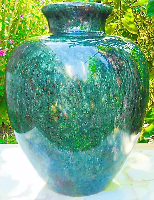 Buy Natural Marble Stone Handmade Italy Large Tall Vase 11.5  Mid-Century Modern  • 337.04£