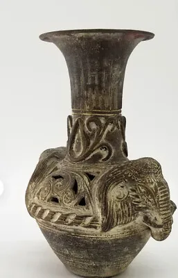 Buy VTG Thai Elephant Head Vase Urn Stoneware Boho Decor Asian Pottery 12-3/4”H • 47.94£