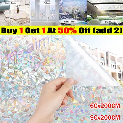 Buy Rainbow Frosted Window Film Privacy Stained Cling Static Glass Sticker Decor 2M✅ • 7.69£