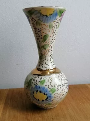 Buy Royal Winton Vase Grimwades Hand Painted Flowers Gold Gilded 15cm Height SE002 • 7£